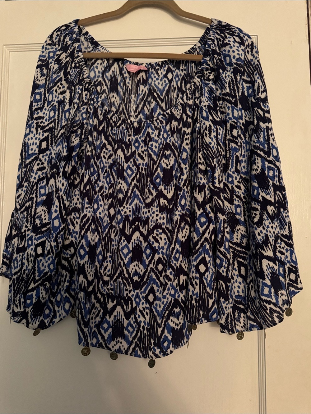 Lilly Pulitzer Delaney Blue Abstract Print w coin bottom